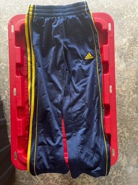 Boys Adidas Kids Navy and Yellow Track Pants ch 8